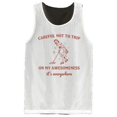 Careful Not To Trip On My Awesomeness Retro Mesh Reversible Basketball Jersey Tank