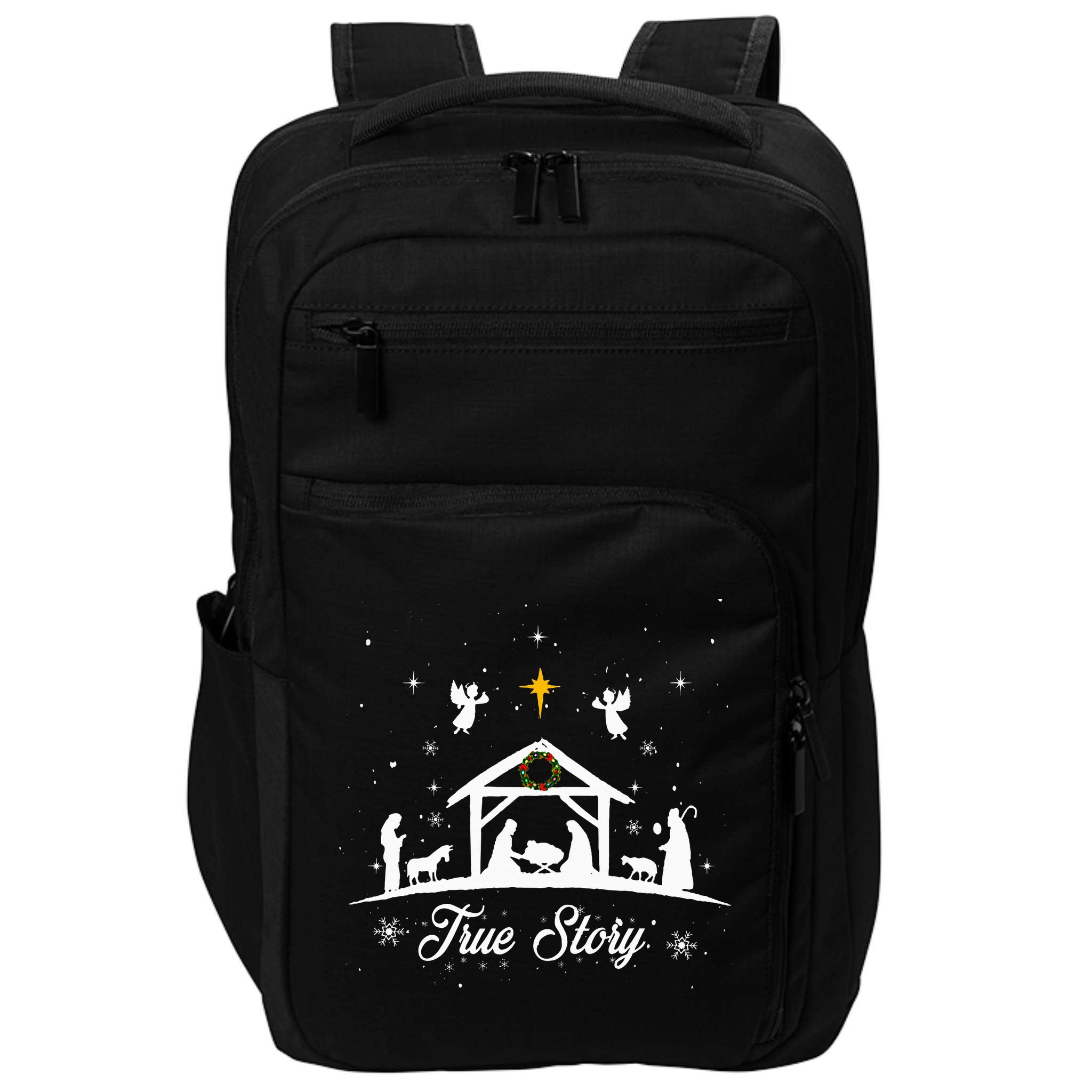 Christmas Nativity True Story Nativity Scene Gifts Impact Tech Backpack