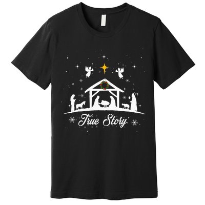 Christmas Nativity True Story Nativity Scene Gifts Premium T-Shirt