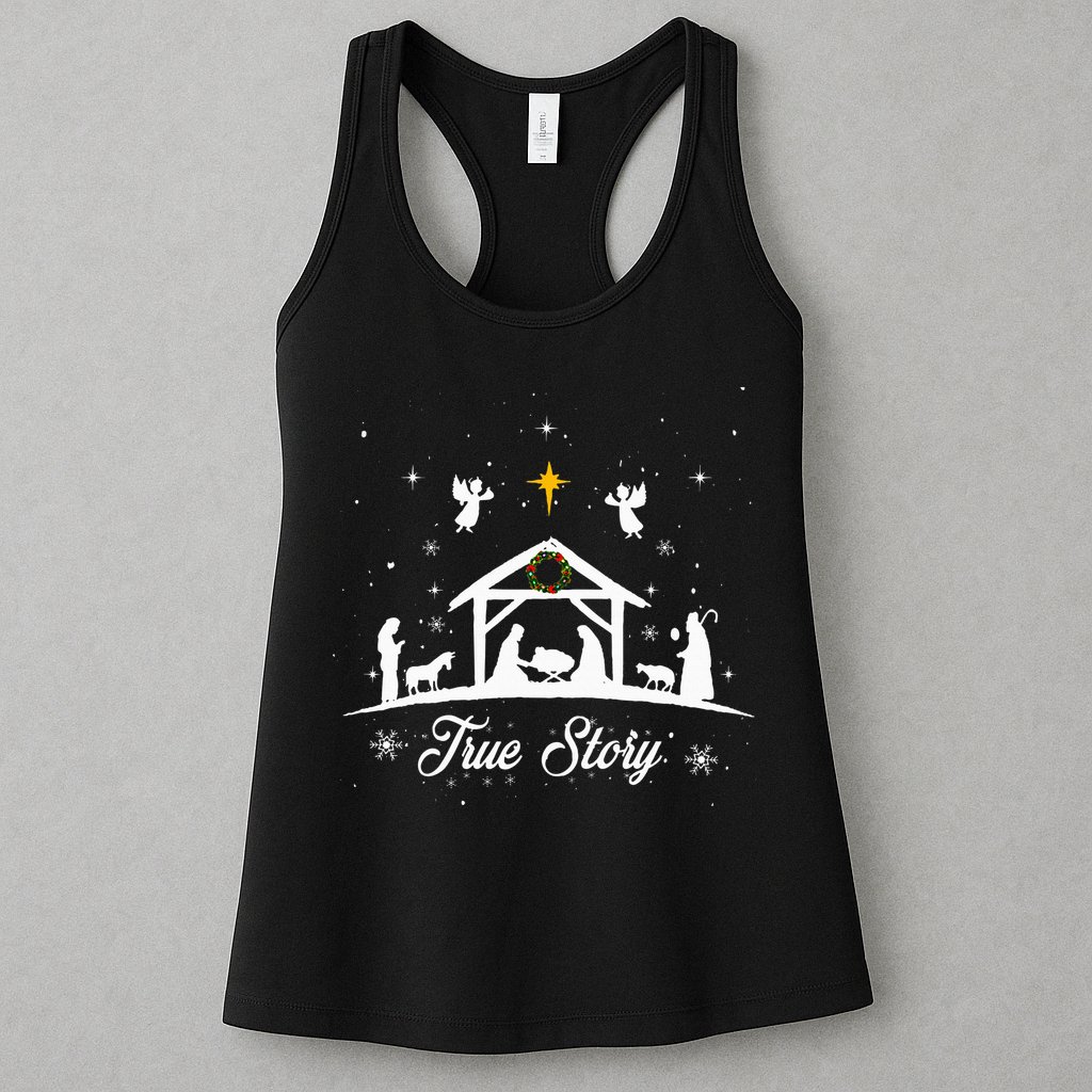 Christmas Nativity True Story Nativity Scene Gifts Womens Tank Top