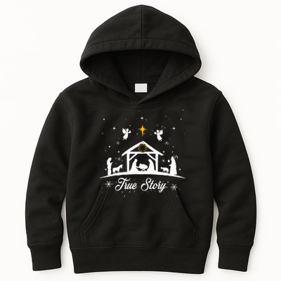 Christmas Nativity True Story Nativity Scene Gifts Kids Hoodie