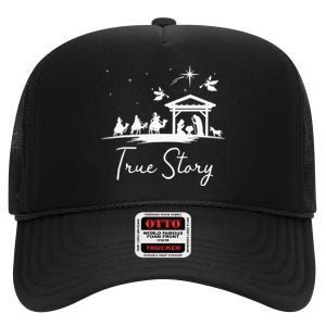 Christmas Nativity True Story of Jesus Birth High Crown Mesh Back Trucker Hat