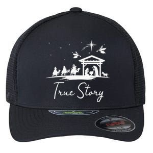 Christmas Nativity True Story of Jesus Birth Flexfit Unipanel Trucker Cap