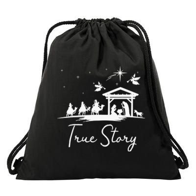 Christmas Nativity True Story of Jesus Birth Drawstring Bag