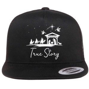 Christmas Nativity True Story of Jesus Birth Flat Bill Trucker Hat