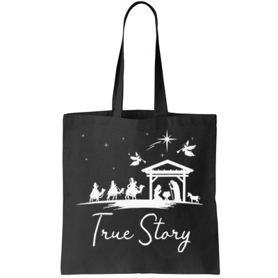 Christmas Nativity True Story of Jesus Birth Tote Bag