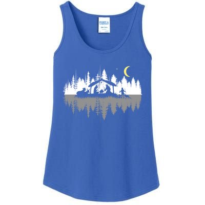 Christian Nativity Trees Reflection Christmas Yeshua (Jesus) Ladies Essential Tank