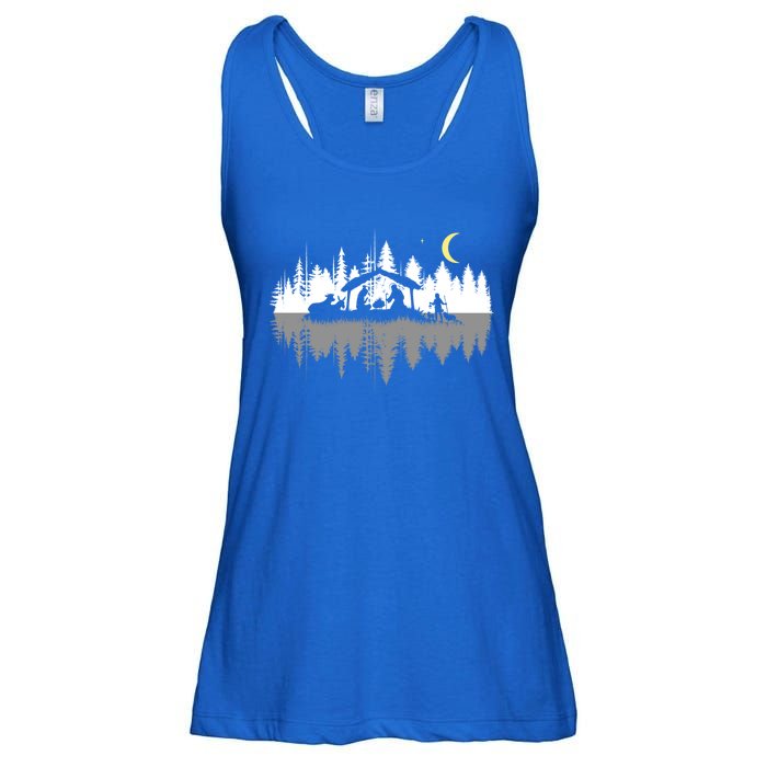 Christian Nativity Trees Reflection Christmas Yeshua (Jesus) Ladies Essential Flowy Tank