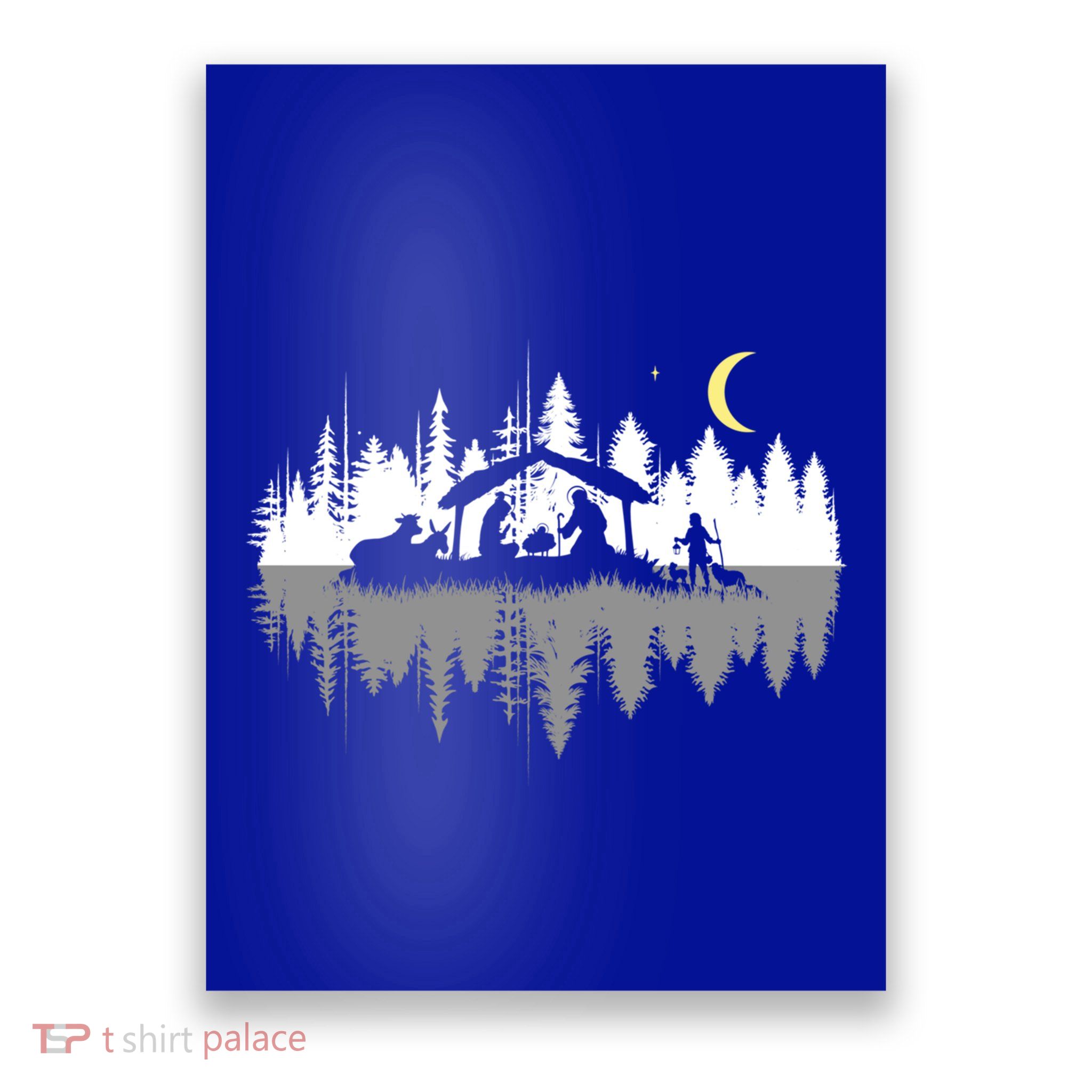 Christian Nativity Trees Reflection Christmas Yeshua (Jesus) Poster