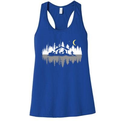 Christian Nativity Trees Reflection Christmas Yeshua (Jesus) Women's Racerback Tank