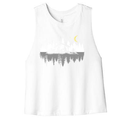 Christian Nativity Trees Reflection Christmas Yeshua (Jesus) Women's Racerback Cropped Tank