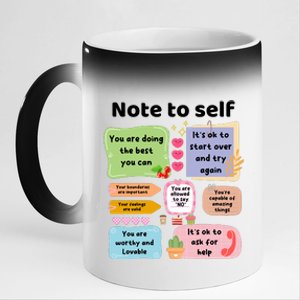 Counselor Note To Self Mental Health School Psychologist 11oz Black Color Changing Mug