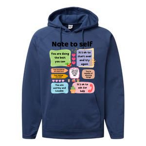 Counselor Note To Self Mental Health School Psychologist Performance Fleece Hoodie