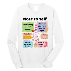 Counselor Note To Self Mental Health School Psychologist Long Sleeve Shirt