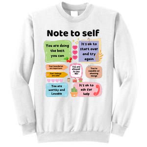 Counselor Note To Self Mental Health School Psychologist Sweatshirt