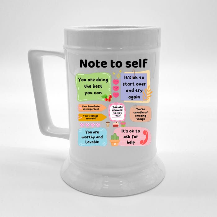 Counselor Note To Self Mental Health School Psychologist Beer Stein