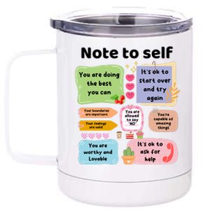 Counselor Note To Self Mental Health School Psychologist 12 oz Stainless Steel Tumbler Cup