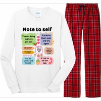 Counselor Note To Self Mental Health School Psychologist Long Sleeve Pajama Set