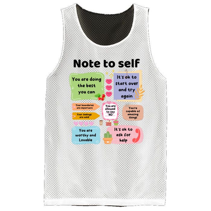 Counselor Note To Self Mental Health School Psychologist Mesh Reversible Basketball Jersey Tank