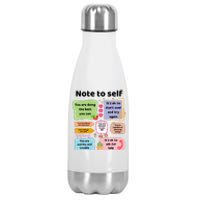 Counselor Note To Self Mental Health School Psychologist Stainless Steel Insulated Water Bottle