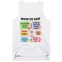 Counselor Note To Self Mental Health School Psychologist Tank Top