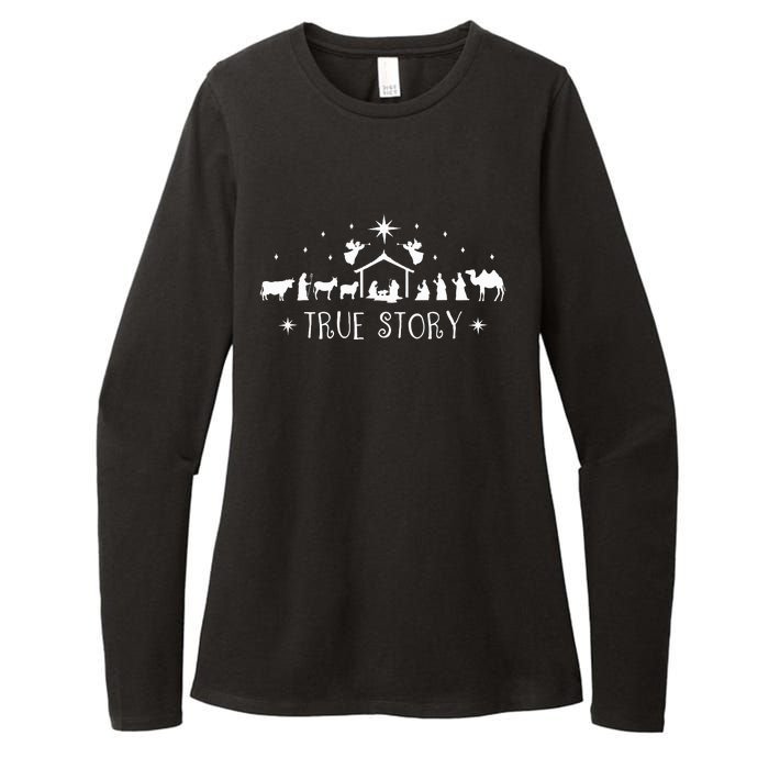 Christmas Nativity True Story Nativity Scene Gifts  Womens CVC Long Sleeve Shirt