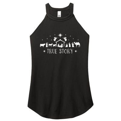 Christmas Nativity True Story Nativity Scene Gifts  Women’s Perfect Tri Rocker Tank