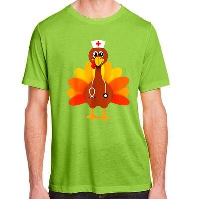 Cute Nurse Thanksgiving Turkey Adult ChromaSoft Performance T-Shirt