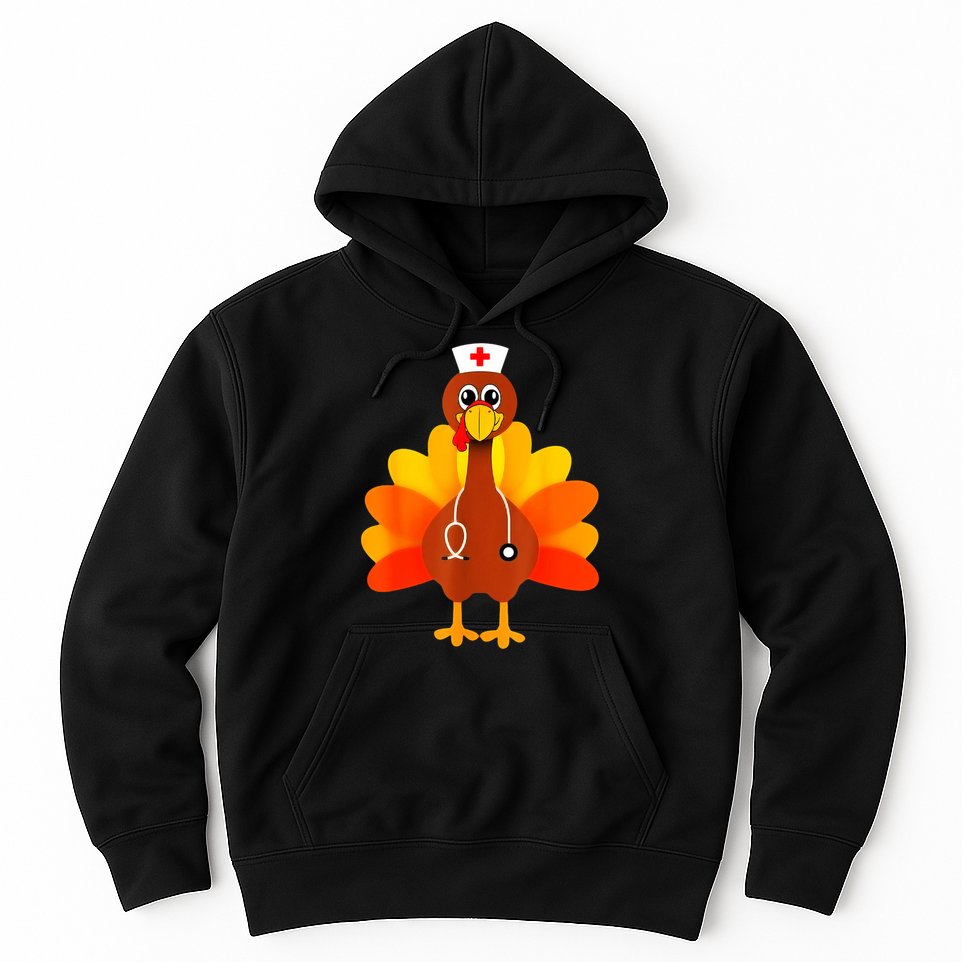 Cute Nurse Thanksgiving Turkey Hoodie
