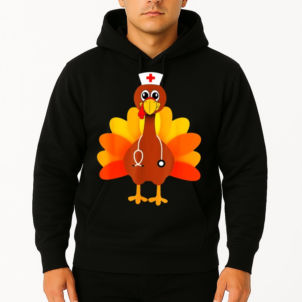 Cute Nurse Thanksgiving Turkey Hoodie