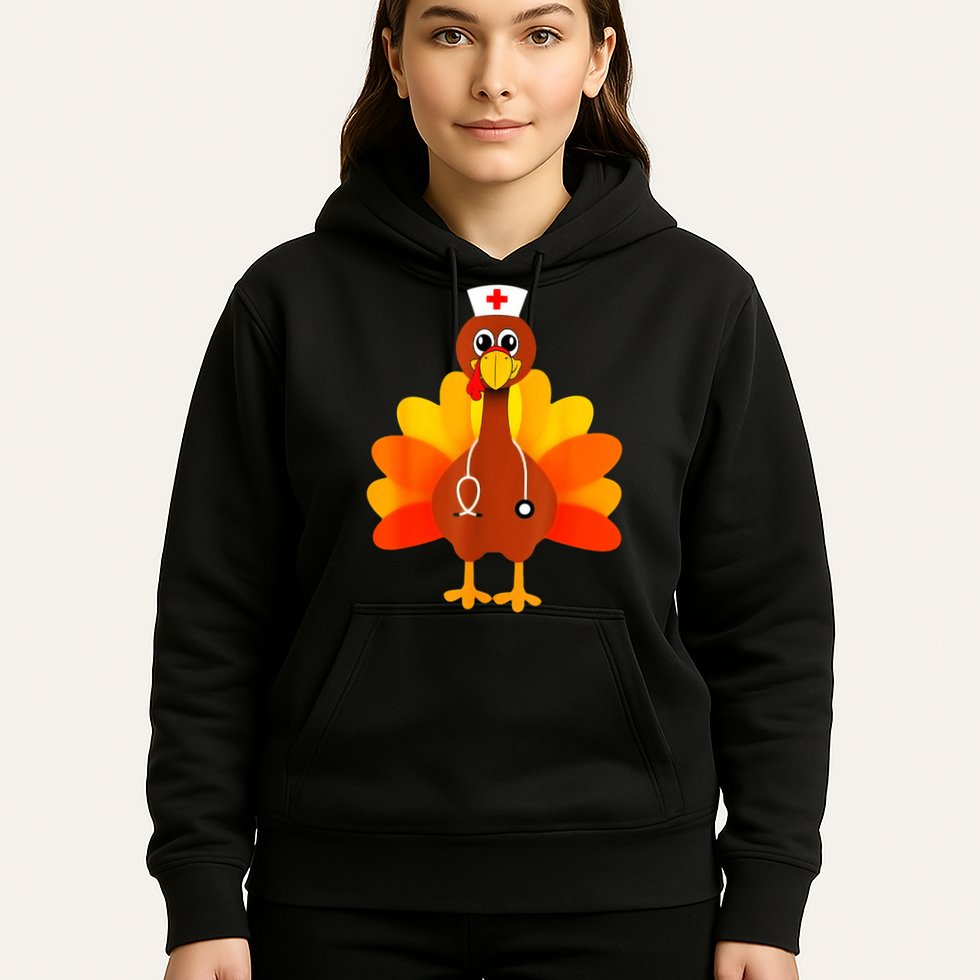 Cute Nurse Thanksgiving Turkey Hoodie