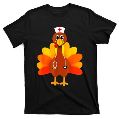 Cute Nurse Thanksgiving Turkey T-Shirt