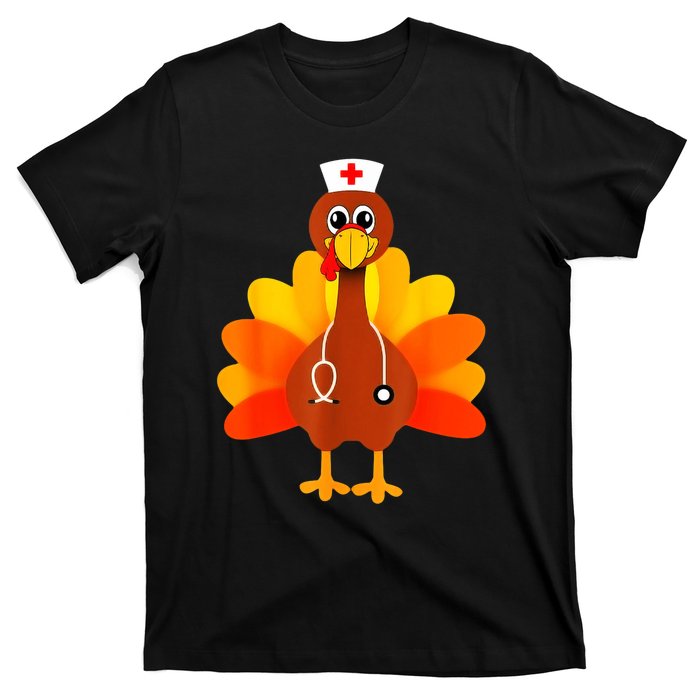 Cute Nurse Thanksgiving Turkey T-Shirt