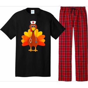 Cute Nurse Thanksgiving Turkey Pajama Set