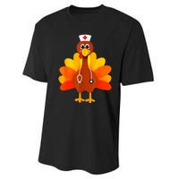 Cute Nurse Thanksgiving Turkey Performance Sprint T-Shirt