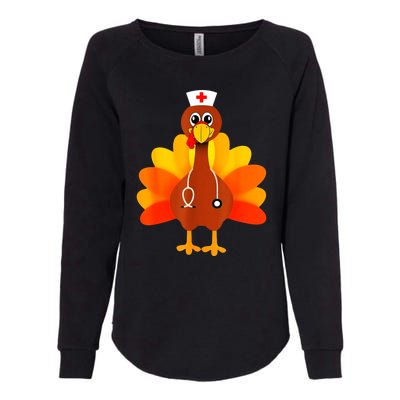 Cute Nurse Thanksgiving Turkey Womens California Wash Sweatshirt