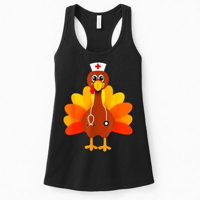 Cute Nurse Thanksgiving Turkey Womens Tank Top