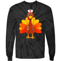 Cute Nurse Thanksgiving Turkey Tie-Dye Long Sleeve Shirt