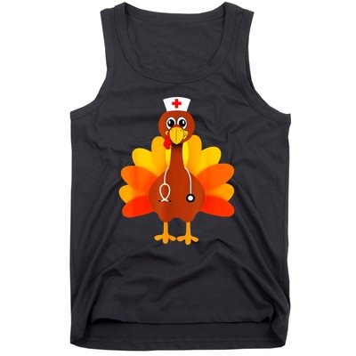 Cute Nurse Thanksgiving Turkey Tank Top