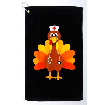 Cute Nurse Thanksgiving Turkey Platinum Collection Golf Towel