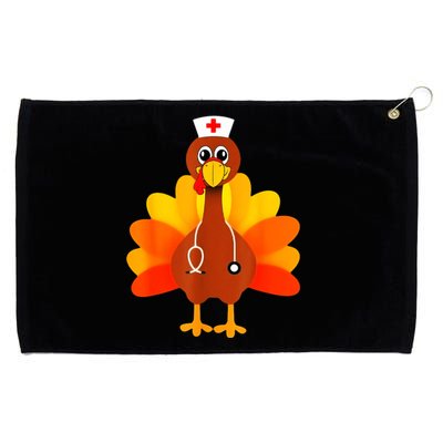 Cute Nurse Thanksgiving Turkey Grommeted Golf Towel