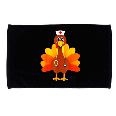 Cute Nurse Thanksgiving Turkey Microfiber Hand Towel