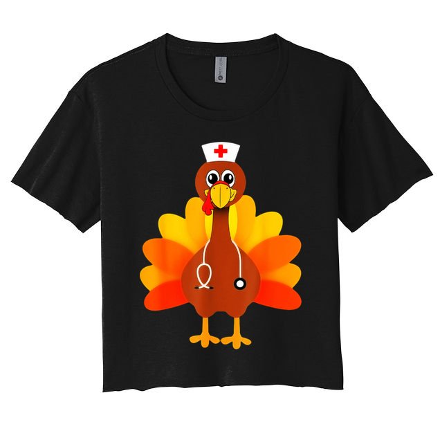 Cute Nurse Thanksgiving Turkey Crop Top