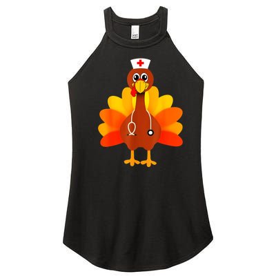 Cute Nurse Thanksgiving Turkey Women's Perfect Tri Rocker Tank