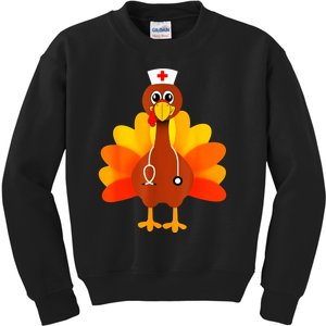 Cute Nurse Thanksgiving Turkey Kids Sweatshirt