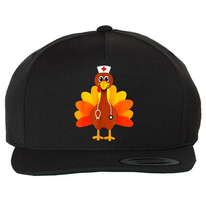 Cute Nurse Thanksgiving Turkey Wool Snapback Cap