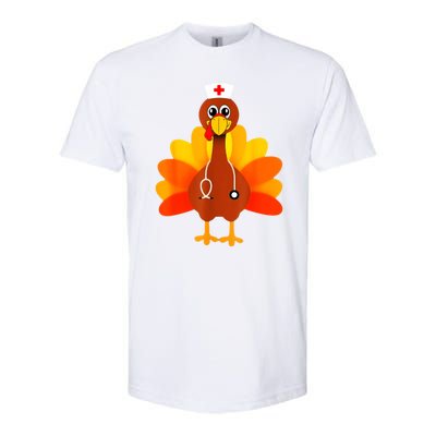 Cute Nurse Thanksgiving Turkey Softstyle® CVC T-Shirt