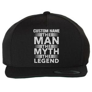 Custom Name The Man The Myth The Legend Wool Snapback Cap