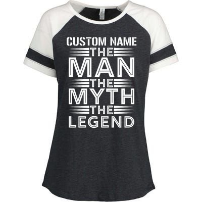 Custom Name The Man The Myth The Legend Enza Ladies Jersey Colorblock Tee