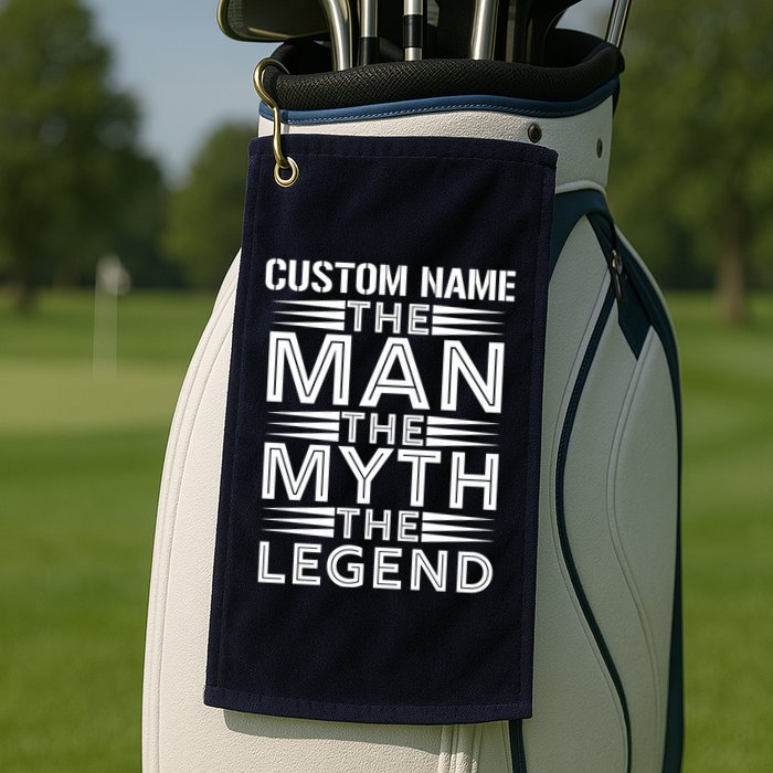 Custom Name The Man The Myth The Legend Golf Towel